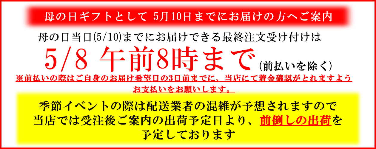 母の日配送案内